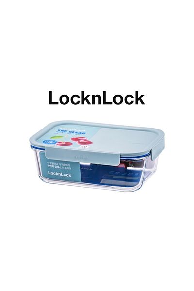 locknlock Clear Glass Rectangular 160ml Mint - Durable, Airtight, Heat-Resistant Food Container