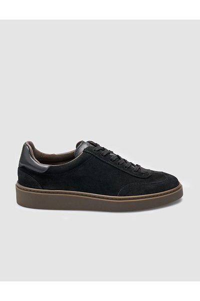 Cabani 100% Genuine Leather Black Suede Men's Sneakers