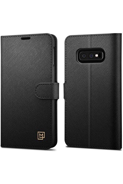 Spigen Galaxy S10e Kılıf La Manon Wallet Saffiano Black - 609CS25855