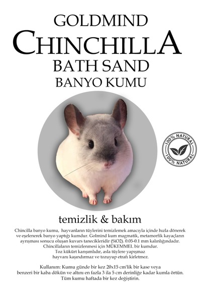 GoldMind 3kg, Chinchilla - Hamster Banyo Kumu, Kemirgen Kumu (3KG)
