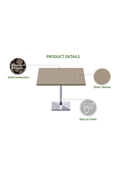 Mahmayi Ristoran 500PE-600 20 Seater Square Modular Pantry Table - Linen