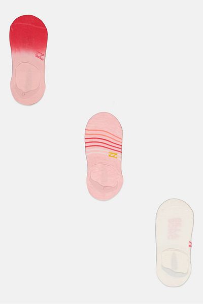BİLLABONG Women 3 Pair Brand Logo Invisible Socks, Pink