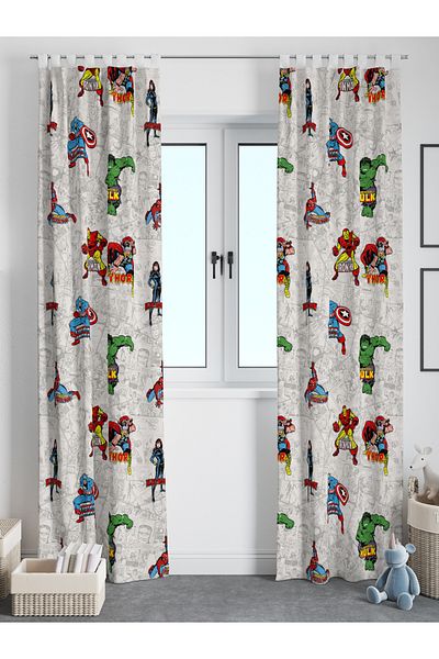 Viadela Super Heroes Themed Background Curtain Kids / Baby Room Single Wing