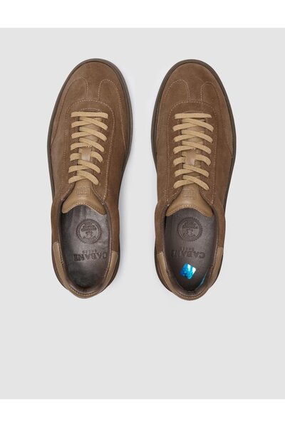 Cabani 100% Genuine Leather Tan Suede Men's Sneakers
