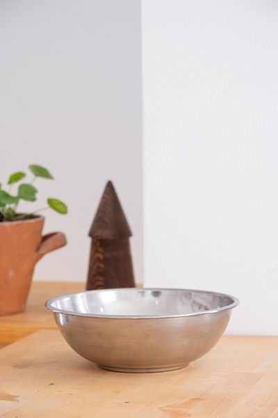 Beige & Stone Metal 22 cm Salad Corn Fruit Presentation Bowl