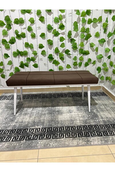 ÖZCAN METAL Beyaz Metal Ayaklı Metal Kasalı Bench Mutfak Salon Antre Yatak Od...