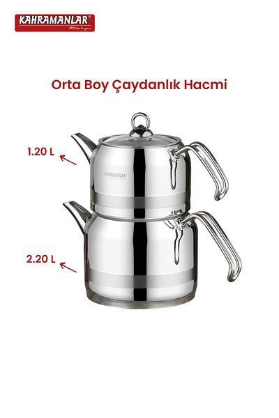 Kahramanlar Enza Medium Size Metal Handle Teapot Kah D-132