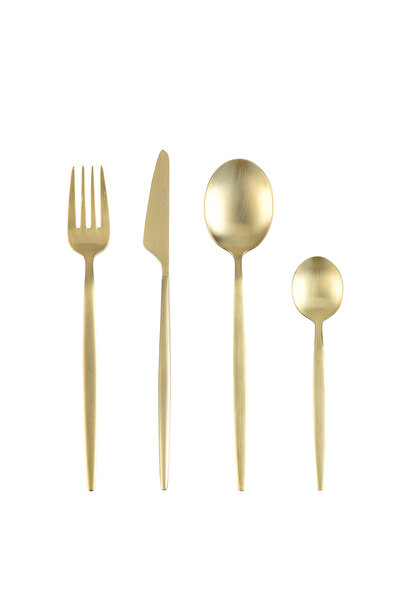 Madame Coco Freya 6 Kişilik 24 Parça Çatal Bıçak Kaşık Seti - Gold