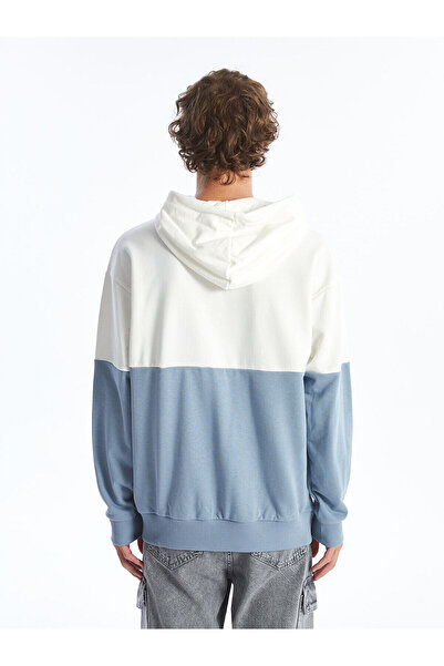 LC Waikiki LCW Ecru Men's Hoodie - Casual, Long Sleeve