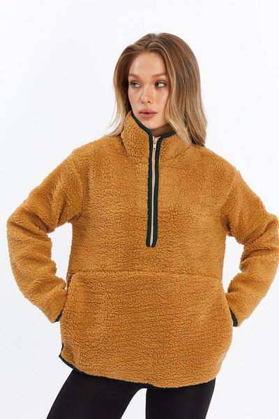 Grenj Fashion Плюшен плетен суитшърт