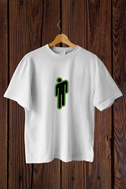 FECCY Tricou oversize din bumbac cu imprimeu minimalist cu figuri