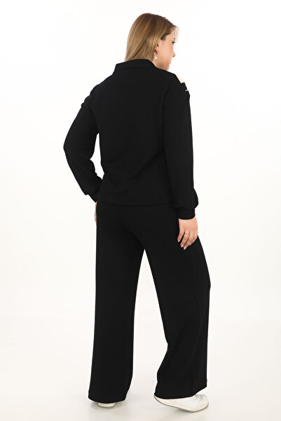zitex Modal Fabric Tracksuit Set with Half Zipper Waist Adjustable Elastic