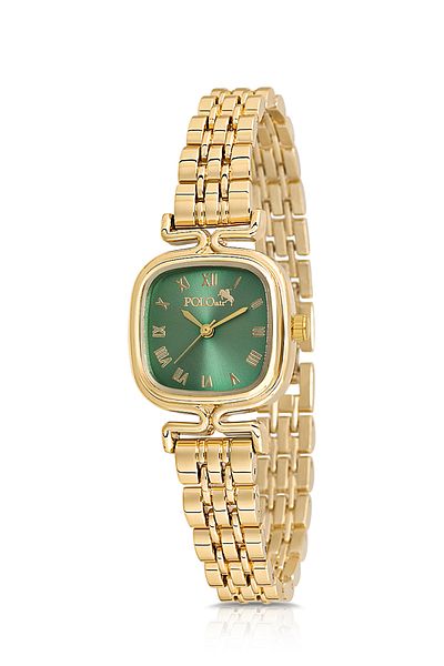 Polo Air Gold Green Vintage Women's Wristwatch - Pl-1493B3X