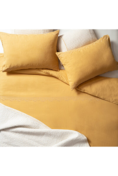 Zsa Zsa Zsu Mıno Nakışlı Çift Kişilik Pamuk Pamuk Keten Nevresim Seti 200x220...