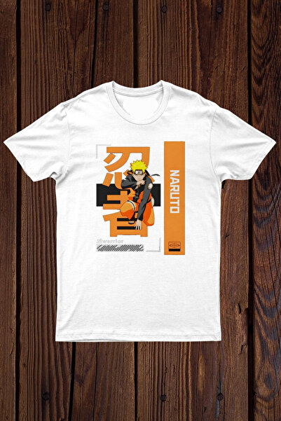FECCY Tricou oversize din bumbac cu imprimeu Naruto Warrior