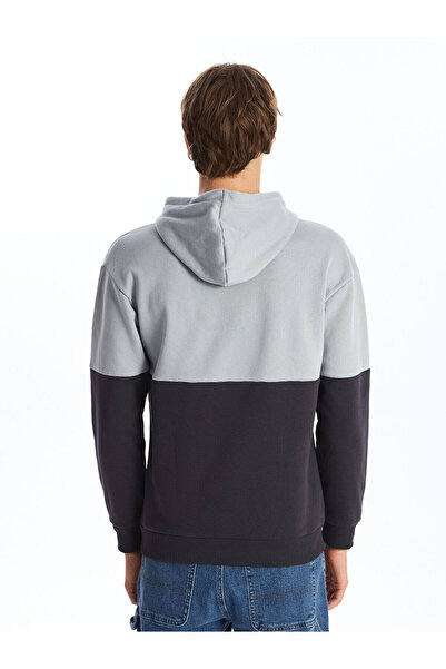 LC Waikiki Men's Thick Hoodie with Long Sleeves Color Block