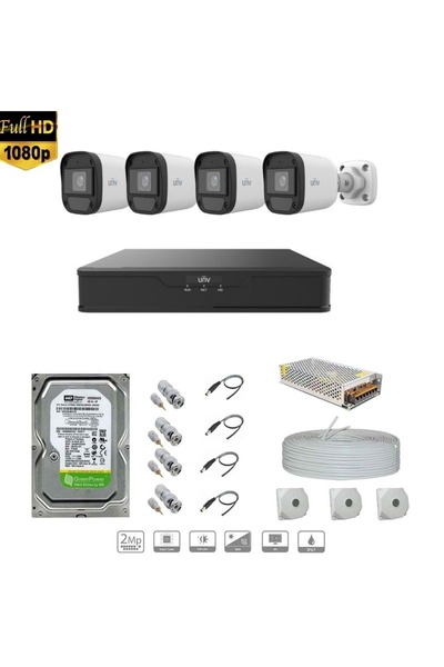 Uniview Full Hd 4 Kameralı Set