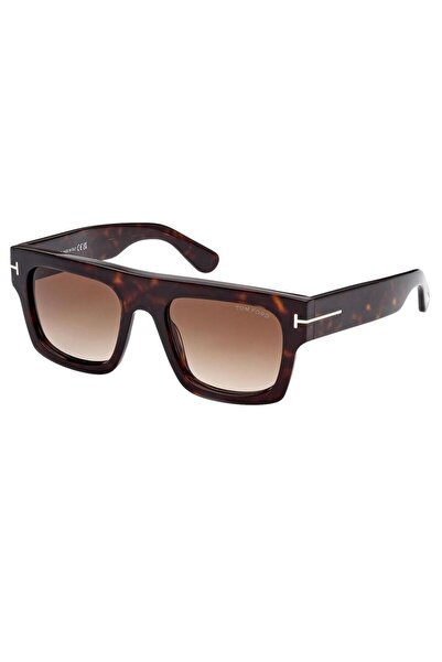 Tom Ford FT0711 ECO 52F 6 53 Fausto Unisex Kare Kırçıllı Kahverengi Kemik Gün...