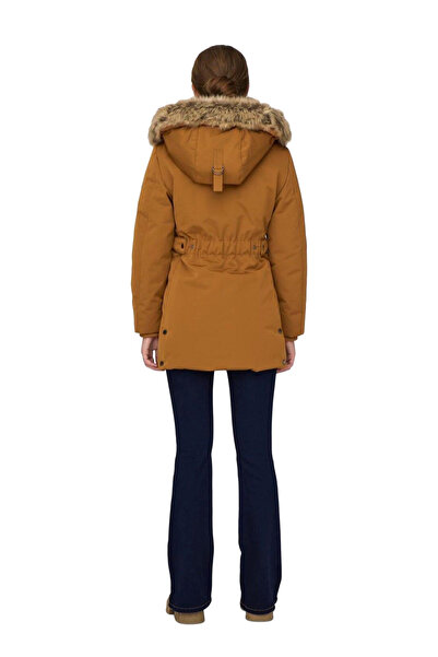ONLY Hooded Tan Women's Woolen Parka15300627