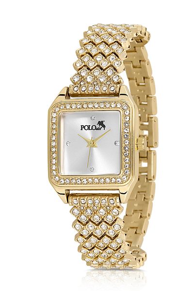Polo Air Gold Luxury Stoned Women's Wristwatch - Pl-1487B1X