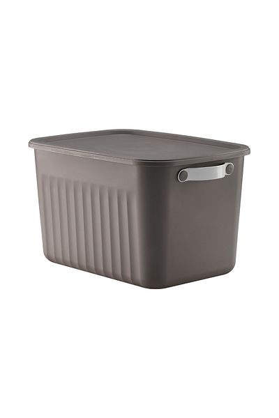 LIUWA Multi-Purpose Organizer, Box with Lid, Decorative Storage Box, Bathroom Kitchen Organizer(Grey)