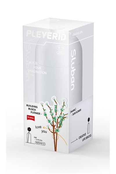 Sluban Flower Vase Building Kit - A Unique Flower Container with 258 PCS and Flowers Fontanesia