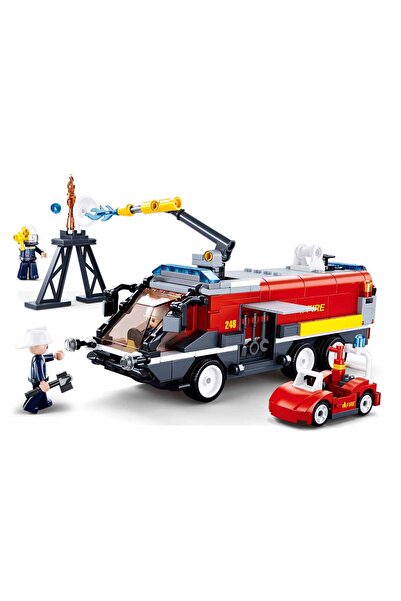 Sluban سلسلة فاير - مكعبات بناء سيارة إطفاء المطار 381 قطعة مع 3 شخصيات صغيرة