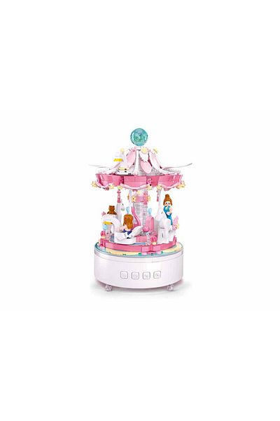 Sluban Multifunctional Carousel Building Set 566 Pieces, with Light, Music, and Mini Figures