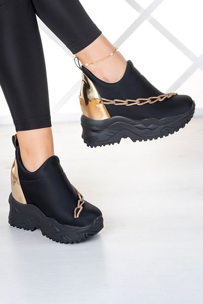 Erkan Saçmacı Adidași cu căptușeală ascunsă elastică cu bijuterii Maggie Gold Chain