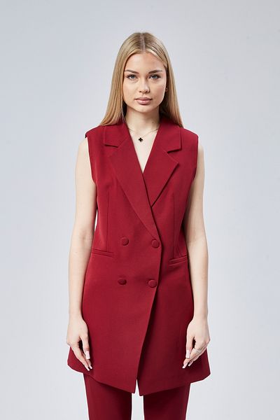 Bolivente Women's Long Double Breasted Woven Vest