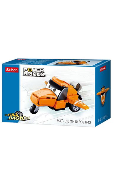 Sluban Power Bricks Series - Orange Plane Building Blocks 54 PCS