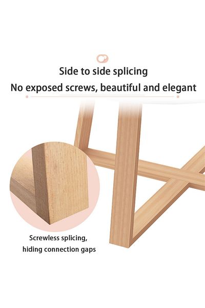 EqiEch Solid Wood Round Coffee Table, Nordic Style Pedestal Sofa End Table, 50x40x50cm