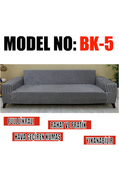 KILIFSAN Desenli̇ Kadi̇fe Kumaş 2 Adet Üçlü & Çekyat- 2 Adet Tekli̇ Set Koltuk Kilifi