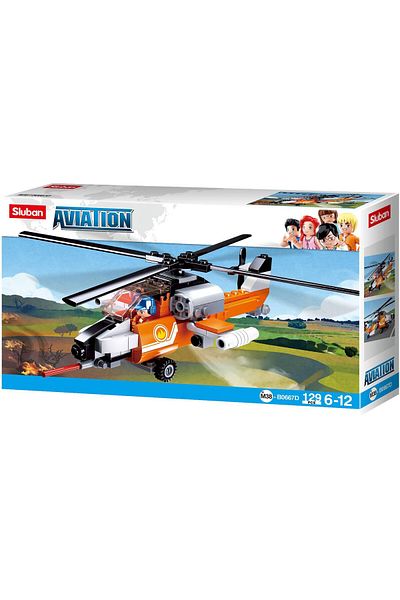 Sluban Fire Helicopter Building Set With Figur - 129Pcs Multicolored