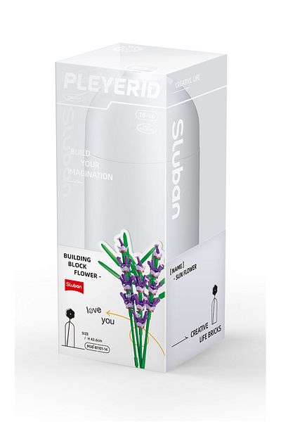 Sluban Flower Vase Building Kit - A Unique Flower Container with 242 PCS and Flowers Lavender