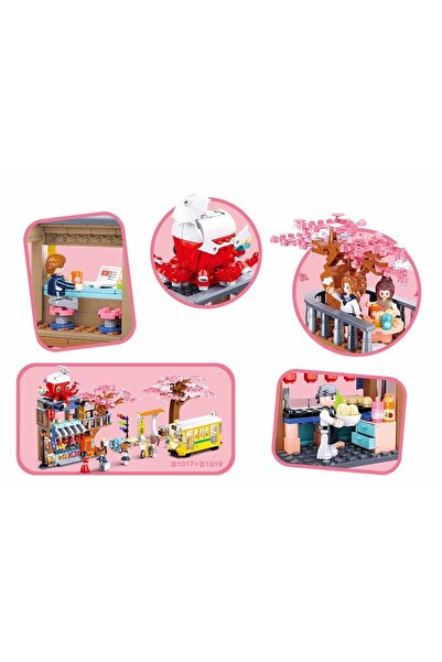 Sluban سلسلة أحلام الفتاة - متجر تاكو ياكي الرئيسي - مكعبات بناء 548 قطعة مع 5 شخصيات صغيرة