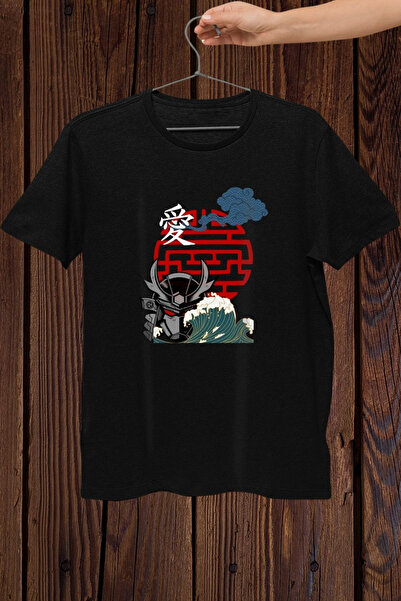 FECCY Tricou oversize din bumbac cu imprimeu Samurai
