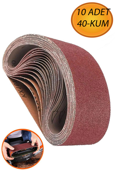 NUBLADO BRO Sonsuz Bant 40 Kum Tank Palet Zımpara Kağıdı 75 x 533 mm (10 ADET).