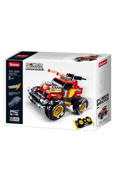 Sluban Power Bricks Series, Off-Road Vehicle Building Set 265 Pieces, with Remote Conrtol- Red