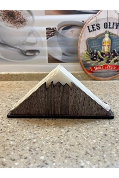 ouz dekor Light Colored Wooden Decorative - Napkin Holder Mountain Themed