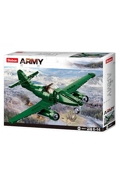 Sluban Army Series -Fighter Aircraft Building Set From Battle Of Budapest 338Pcs - Green