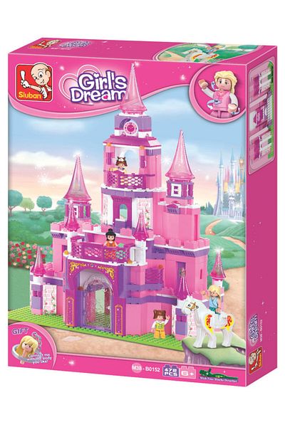 Sluban Girl's Dream Series - Castle Building Blocks 472 PCS with 4 Mini Figures