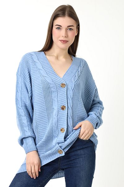 Devinka Cardigan supradimensionat pentru tricotaje cu 5 nasturi pentru femei