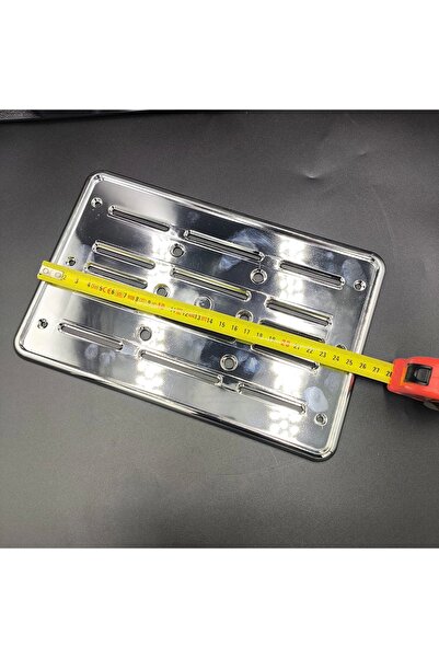 carlone Motorsiklet Plakalık-Plastik Üzeri Kromaj Kaplama-Parlak-26 x 17cm