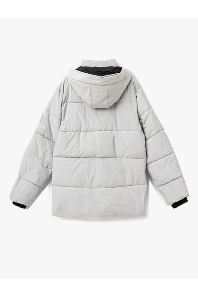 Koton New Season Printed Covered Pocket Detailed Slim Fit Hooded Puffer Coat