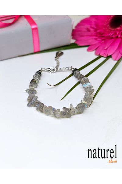 Naturel Tılsım Labradorite Broken Natural Stone Lady Bracelet - Transformation, Power and Intuition
