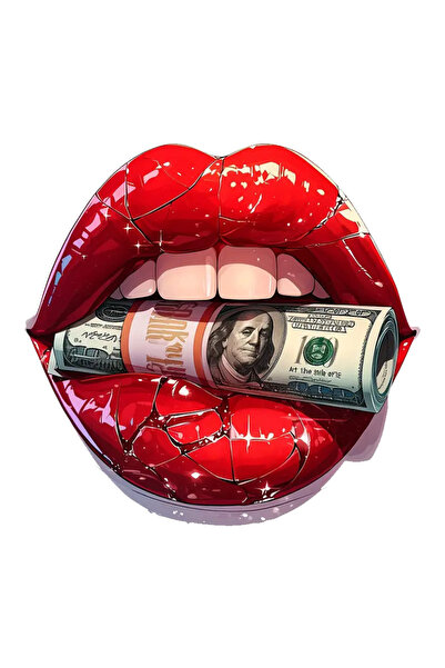 MegaSticker Dolar Isıran Kırmızı Dudak Araba, Motorsiklet, Kask, Laptop, Cam ...