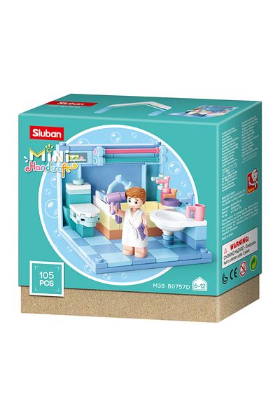 Sluban Mini Handcraft Series - Bathroom Building Blocks 105 PCS With Mini Figurese