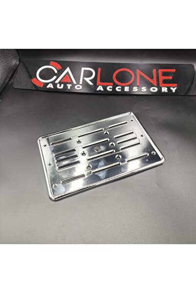 carlone Motorsiklet Plakalık-Plastik Üzeri Kromaj Kaplama-Parlak-26 x 17cm