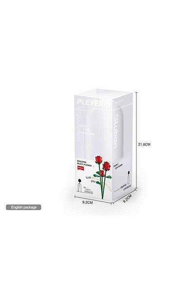 Sluban Flower Vase Building Kit - A Unique Flower Container with 254 PCS and Red Roses